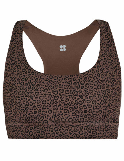 Sweaty Betty Super Soft Reversible Yoga Bra - Brown Leopard Marking Printimages6- The Sports Edit