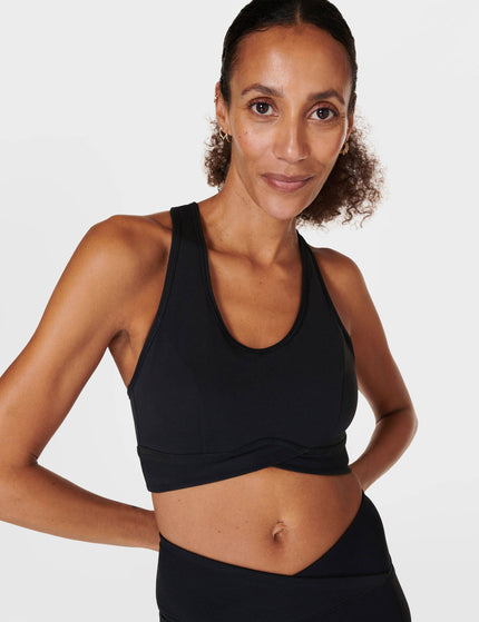 Sweaty Betty Super Soft Ultra-Lite Wrap Light support sports bra - Blackimages1- The Sports Edit