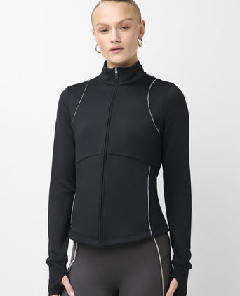 Therma Run Reflective Zip Up - Black