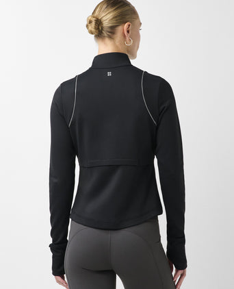 Therma Run Reflective Zip Up - Black