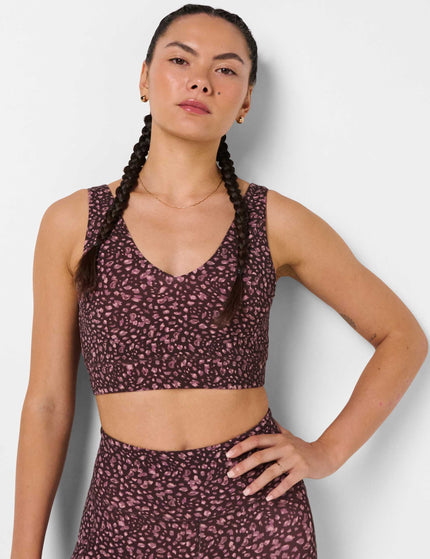 Sweaty Betty Ultimate Studio Voop Bra - Brown Soft Dot Printimages1- The Sports Edit