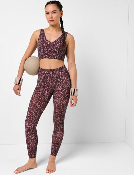 Sweaty Betty Ultimate Studio Voop Bra - Brown Soft Dot Printimages5- The Sports Edit