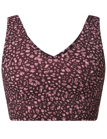 Sweaty Betty Ultimate Studio Voop Bra - Brown Soft Dot Printimages6- The Sports Edit