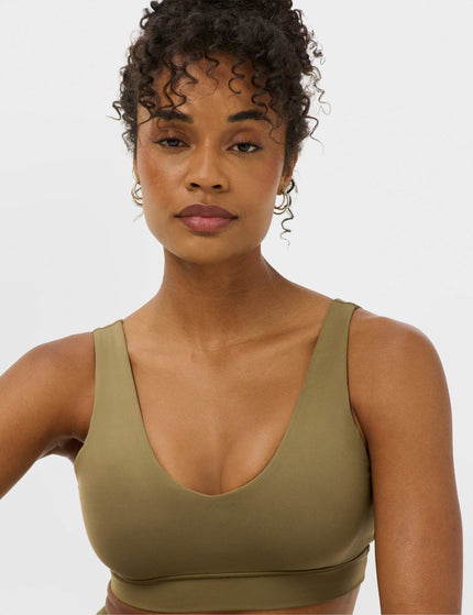 Sweaty Betty Ultimate Studio Voop Light Support Sports Bra - Khaki Brownimages3- The Sports Edit