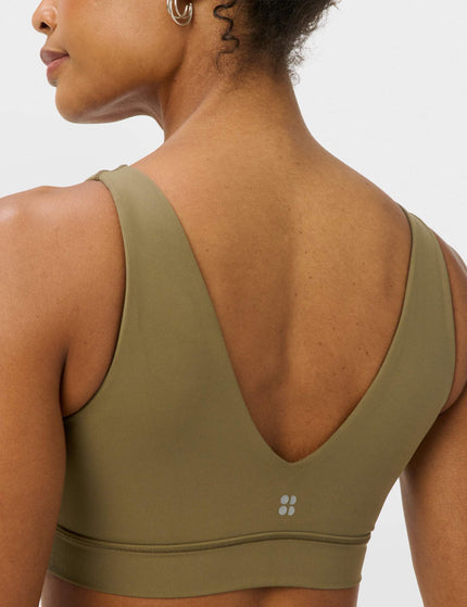 Sweaty Betty Ultimate Studio Voop Light Support Sports Bra - Khaki Brownimages4- The Sports Edit