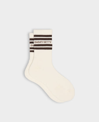 Varsity Slogan Socks - Espresso Brown