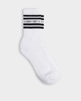 Varsity Slogan Socks - White Black