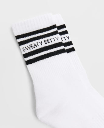 Varsity Slogan Socks - White Black
