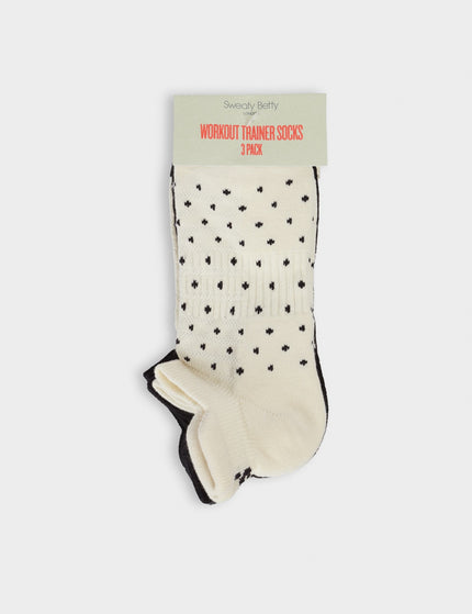 Sweaty Betty Workout Trainer Socks 3 Pack - Cream SB Polka Printimages2- The Sports Edit