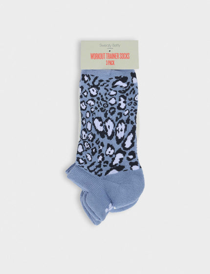 Sweaty Betty Workout Trainer Socks 3 Pack - Grey Animal/Faded Blue/Whiteimages2- The Sports Edit