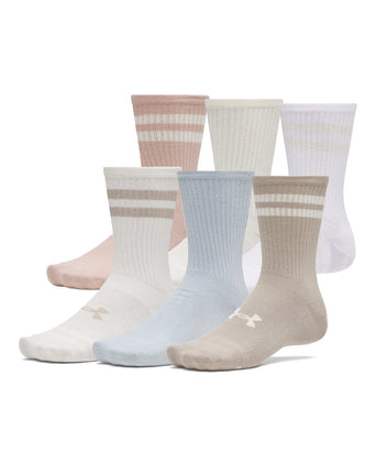 Essential 6-Pack Crew Socks - Timberwolf Taupe/White/Stone