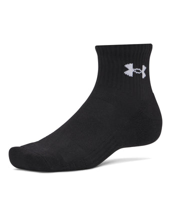 Performance Cotton 3-Pack Quarter Socks - Ultimate Black/White