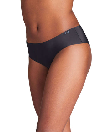 Pure Stretch 3-Pack No Show Hipster - Black/Steel
