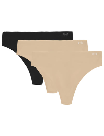 Under Armour Pure Stretch 3-Pack No Show Thong - Nude/Blackimages1- The Sports Edit