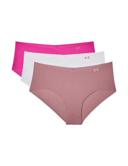 Under Armour Pure Stretch Hipster 3-Pack - Pink Elixir/Halo Grayimages1- The Sports Edit
