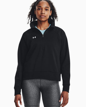 Rival Fleece 1/2 Zip - Black/White