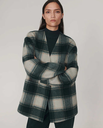 Alderton Check Scarf Coat - Ponderosa Pine Check