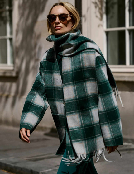 Varley Alderton Check Scarf Coat - Ponderosa Pine Checkimages4- The Sports Edit