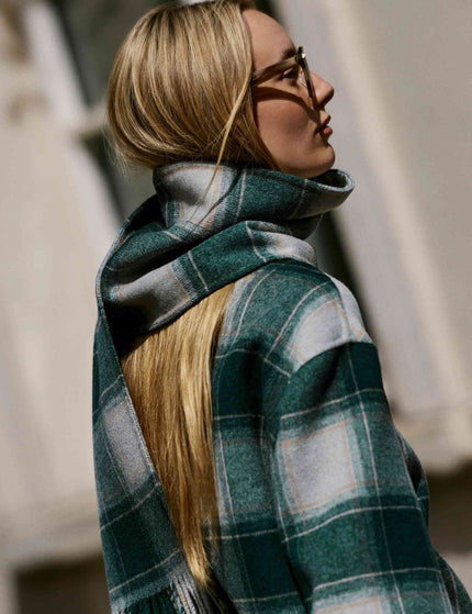 Varley Alderton Check Scarf Coat - Ponderosa Pine Checkimages5- The Sports Edit