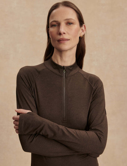 Varley Always Warm Half-Zip Base Layer Top - Deep Chocolate Marlimages3- The Sports Edit