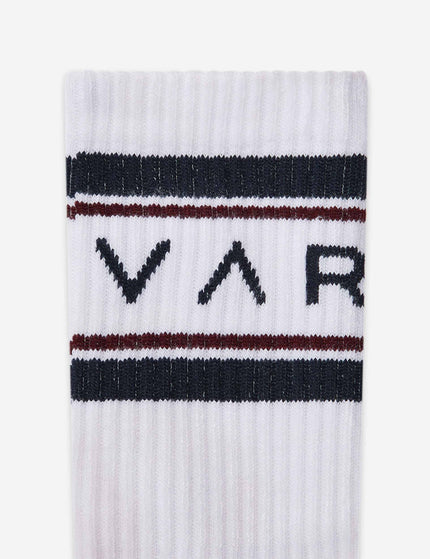 Varley Astley Active Sock - White/Blue Nights/Portimages2- The Sports Edit