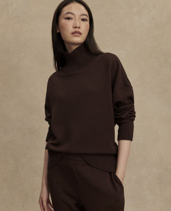 Barker High Neck Sweat - Coffee Bean