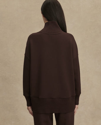 Barker High Neck Sweat - Coffee Bean