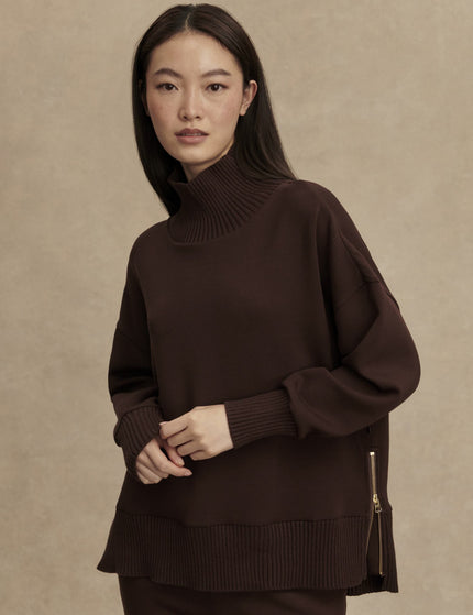 Varley Barker High Neck Sweat - Coffee Beanimages4- The Sports Edit