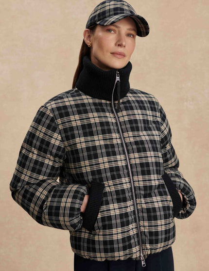 Varley Bryony Short Puffer Jacket - Navy Checkimages1- The Sports Edit