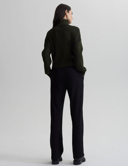 Varley Carmen Zip-Through Rib Knit - Dark Oliveimages4- The Sports Edit