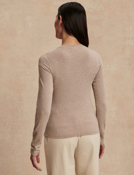 Varley Edna Long Sleeve Fitted Tee - Taupe Marlimages2- The Sports Edit