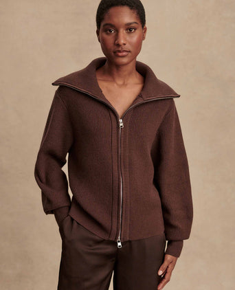 Enrico Knit Jacket - Coffee Bean