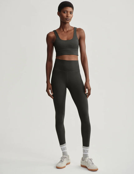 Varley FreeSoft Cori Light Support Sports Bra - Dark Resin Greenimages4- The Sports Edit