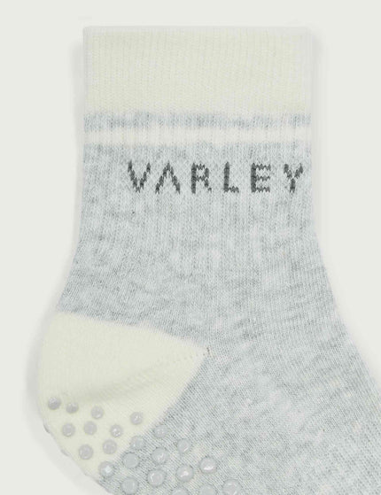 Varley Grayson Half Crew Grip Sock - Light Grey Marlimages2- The Sports Edit