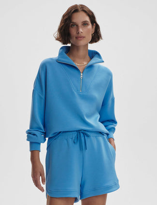 Hawley Half Zip Sweat - Azure Blue