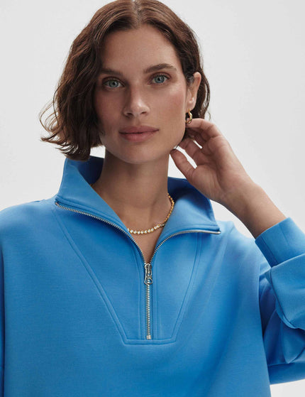 Varley Hawley Half Zip Sweat - Azure Blueimages3- The Sports Edit