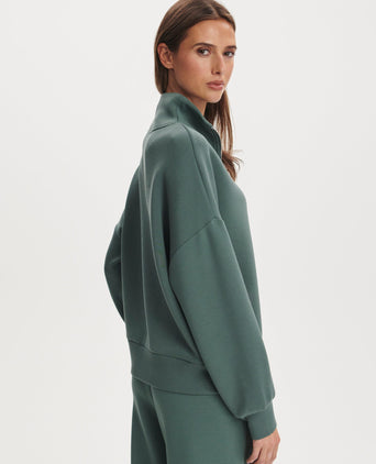 Hawley Half Zip Sweat - Dark Forest