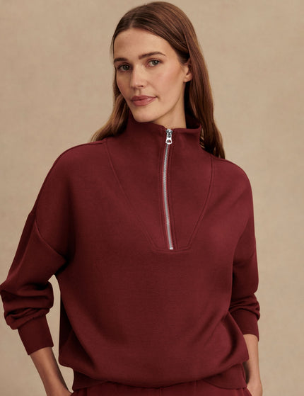 Varley Hawley Half Zip Sweat - New Maroonimages1- The Sports Edit
