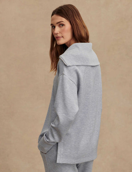 Varley Larson Half-Zip Sweat - Mid Blue Marlimages2- The Sports Edit