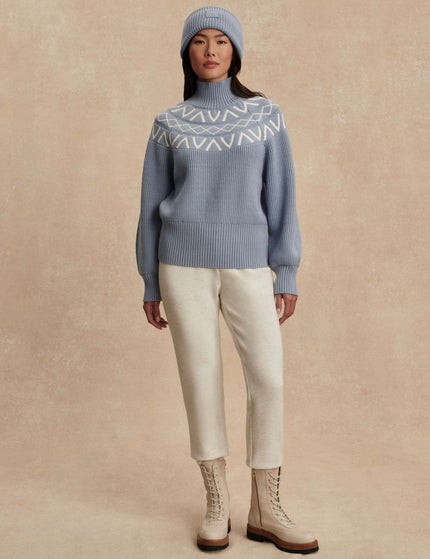 Varley Marcie Fair Isle Yoke Knit - Glacier Blueimages7- The Sports Edit