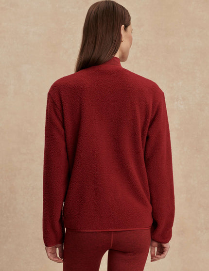 Varley Marina Collarless Fleece - Red Dahliaimages2- The Sports Edit