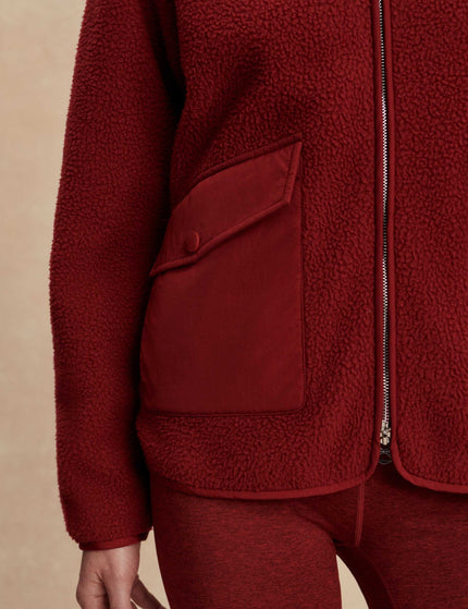 Varley Marina Collarless Fleece - Red Dahliaimages4- The Sports Edit