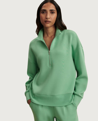 Mavis Mock Neck Sweat - Green Spruce