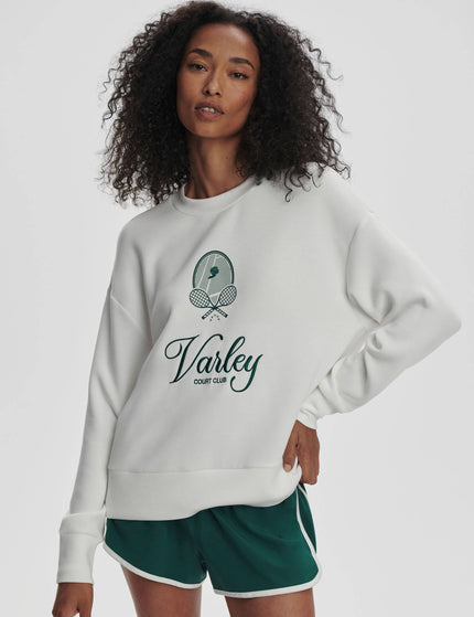 Varley Rasco Namesake Sweat - White/Forestimages4- The Sports Edit