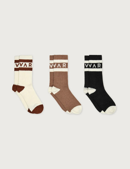 Varley Spencer Sock 3 Pack - Egret/Chanterelle/Blackimages1- The Sports Edit