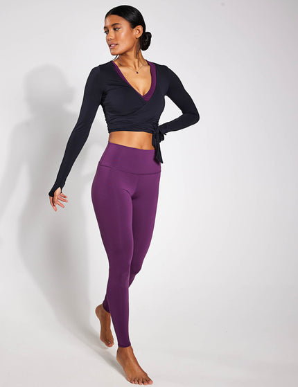 Alo Yoga Cropped Escalate Wrap Top - Blackimages5- The Sports Edit