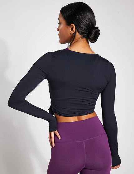 Alo Yoga Cropped Escalate Wrap Top - Blackimages2- The Sports Edit