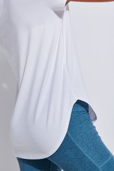 Beyond Yoga On The Down Low Tee - Whiteimages4- The Sports Edit