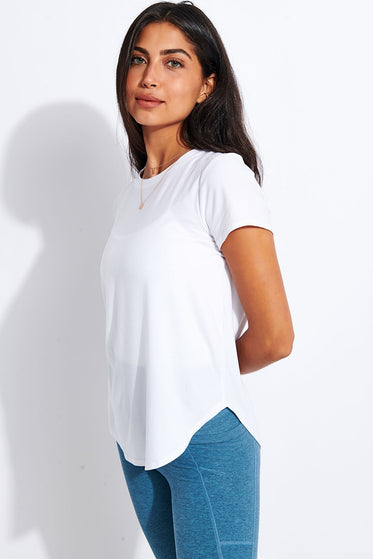 Beyond Yoga On The Down Low Tee - Whiteimages5- The Sports Edit