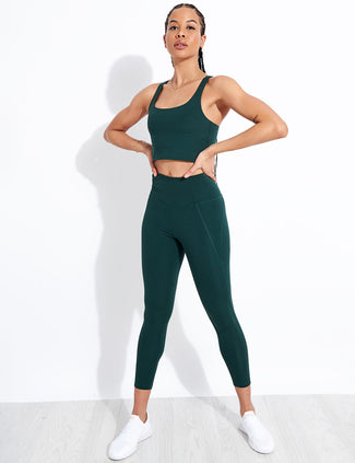 Compressive High Waisted 7/8 Legging - Moss